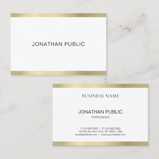 Carte De Visite Design élégant Professionnel Moderne Simple Plain (Devant / Derrière)