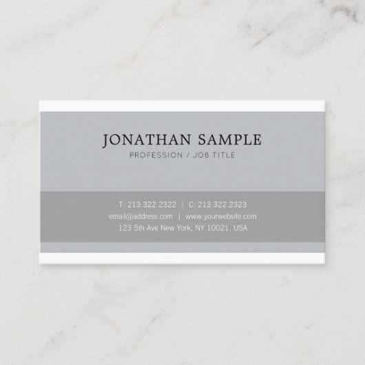 Carte De Visite Design Élégant Propre Tendance Simple Professionne (Devant)