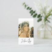 Carte De Visite Design Élégant Signature Script Photo simple (Debout devant)