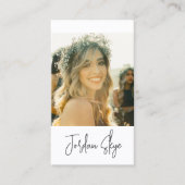 Carte De Visite Design Élégant Signature Script Photo simple (Devant)