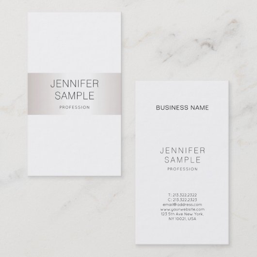 Carte De Visite Design élégant Silver Design Professionnel Plat (Devant / Derrière)