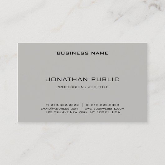 Carte De Visite Design élégant Simple Design professionnel Modèle (Dos)