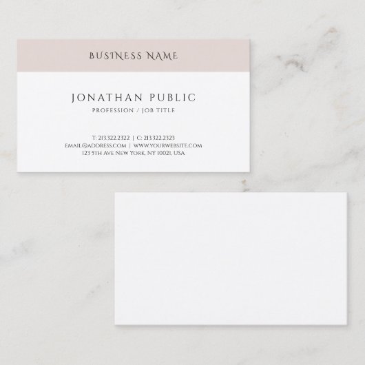 Carte De Visite Design élégant Simple Modèle Professionnel (Devant / Derrière)