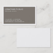 Carte De Visite Design élégant Sleek Plain tendance Luxe Brown (Devant / Derrière)