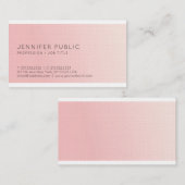 Carte De Visite Design élégant tendance Pink Plain Luxe élégant (Devant / Derrière)