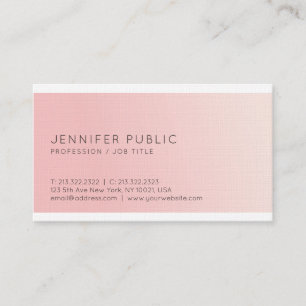Carte De Visite Design élégant tendance Pink Plain Luxe élégant