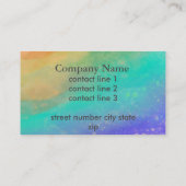 Carte De Visite design élégant turquoise et violet aquarelle (Dos)
