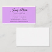 Carte De Visite Design élégant Violet Moderne Simple Plat tendance (Devant / Derrière)