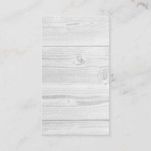 carte de visite design en bois blanc (Dos)