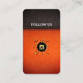 Carte De Visite Design en cuir Brown-noir-médias sociaux Code QR (Dos)