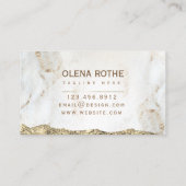 Carte De Visite Design en marbre blanc doré (Dos)