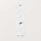 Carte De Visite Design en marbre Moderne Monogramme Élégant Propre (Extérieur déplié)