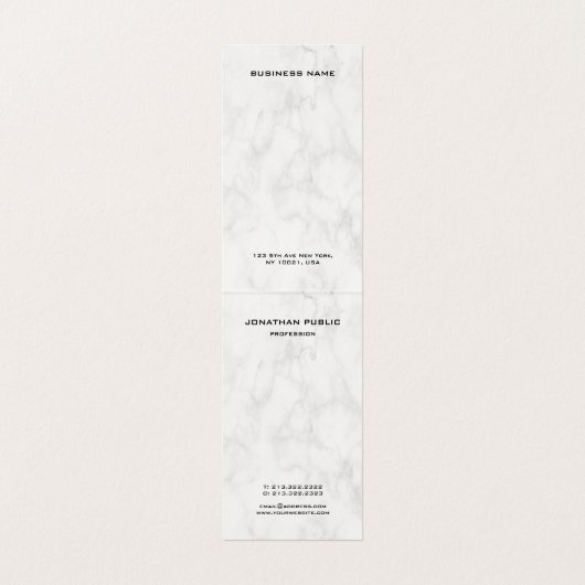 Carte De Visite Design en marbre Moderne Monogramme Élégant Propre (Intérieur déplié)