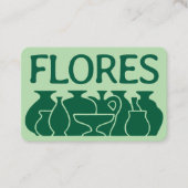 Carte De Visite Design en silhouette de vase de poterie gras (Devant)