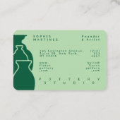 Carte De Visite Design en silhouette de vase de poterie gras (Dos)