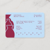 Carte De Visite Design en silhouette de vase de poterie gras (Dos)