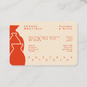 Carte De Visite Design en silhouette de vase de poterie gras (Dos)