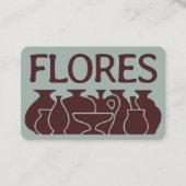 Carte De Visite Design en silhouette de vase de poterie gras (Devant)