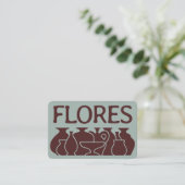 Carte De Visite Design en silhouette de vase de poterie gras (Debout devant)