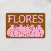 Carte De Visite Design en silhouette de vase de poterie gras (Devant)