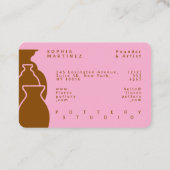 Carte De Visite Design en silhouette de vase de poterie gras (Dos)