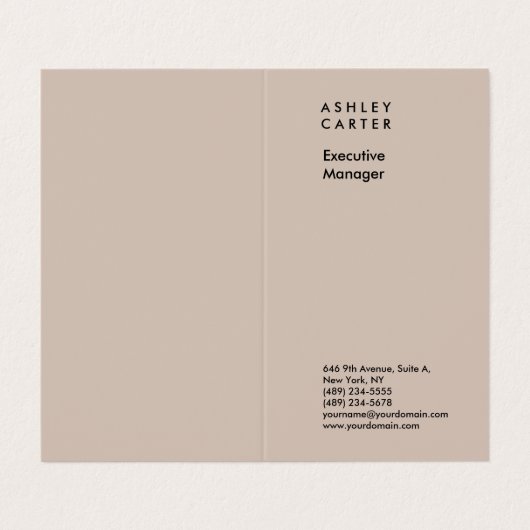 Carte De Visite Design épuré élégant professionnel moderne (Extérieur déplié)