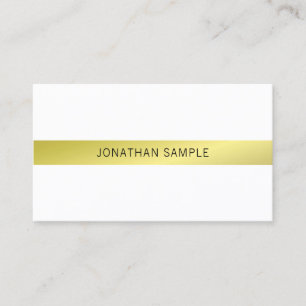 Carte De Visite Design épuré élégant tendance Gold Plain Luxe