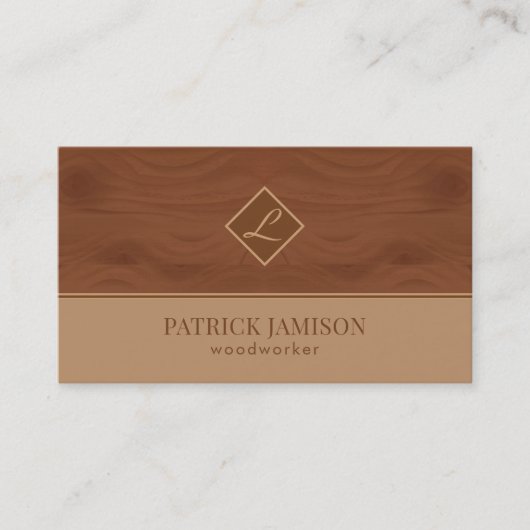 Carte De Visite Design Et Logo En Bois Naturel (Devant)