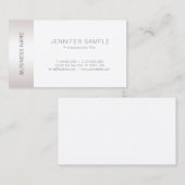 Carte De Visite Design Faux Silver Simple Plain Luxe tendance (Devant / Derrière)