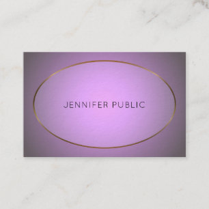 Carte De Visite Design flamboyant Purple Gold Elite Plaine Luxe