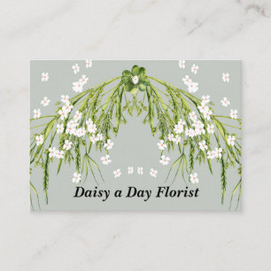 Carte De Visite Design floral avec marguerites et Plantes d'herbes