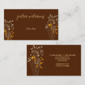 Carte De Visite Design floral classique Brown (Devant / Derrière)