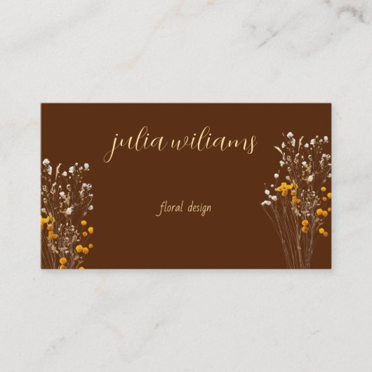Carte De Visite Design floral classique Brown (Devant)