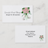 Carte De Visite Design floral gracieux (Devant / Derrière)