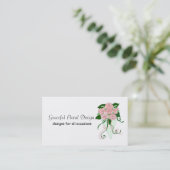 Carte De Visite Design floral gracieux (Debout devant)