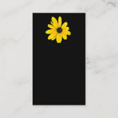 Carte De Visite design floral jaune soleil sur noir (Dos)