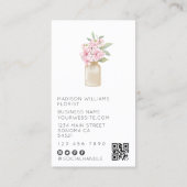 Carte De Visite Design floral moderne élégant Florist Code QR (Dos)