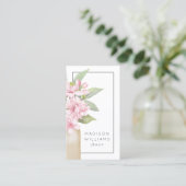 Carte De Visite Design floral moderne élégant Florist Code QR (Debout devant)