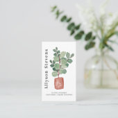 Carte De Visite Design floral moderne plante fig logo qr code (Debout devant)