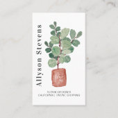 Carte De Visite Design floral moderne plante fig logo qr code (Devant)
