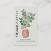 Carte De Visite Design floral moderne plante fig logo qr code (Devant)