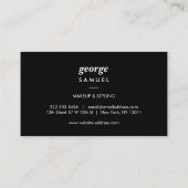 Carte De Visite Design Floral Or Élégant Avec Noir Gras (Dos)