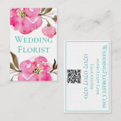 Carte de visite - Design floral rose (Devant / Derrière)