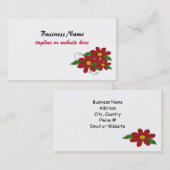 Carte De Visite Design floral rouge simple (Devant / Derrière)