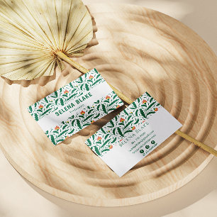 Carte De Visite Design floral vert élégant   Chic et moderne