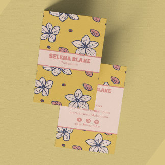 Carte De Visite Design floral vertical élégant - Chic et moderne