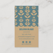 Carte De Visite Design floral vertical élégant et moderne (Dos)