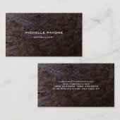 Carte De Visite Design foncé Brown bois texture professionnelle (Devant / Derrière)