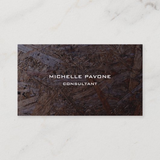 Carte De Visite Design foncé Brown bois texture professionnelle (Devant)