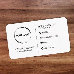 Carte De Visite Design générique blanc clair
